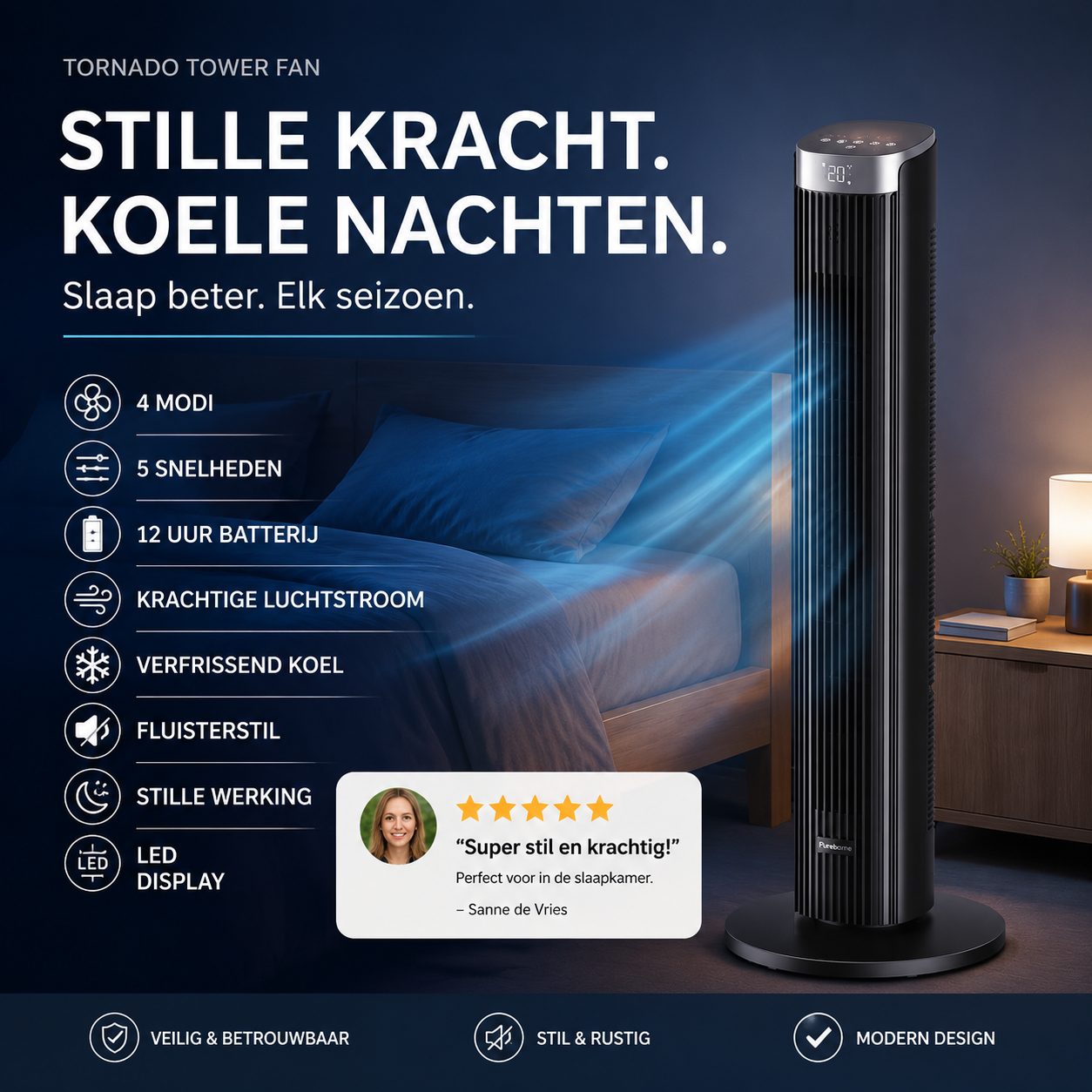 50 % RABATT💥USB-betriebener kabelloser Turmventilator