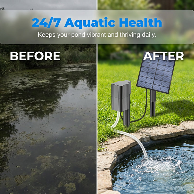 🔥 50 % RABATT 🐟 Solarbetriebener Teichbelüfter mit integrierter Luftpumpe ☀️ Versorgt das Wasser effizient mit Sauerstoff – ganz ohne Stromkosten 🌿