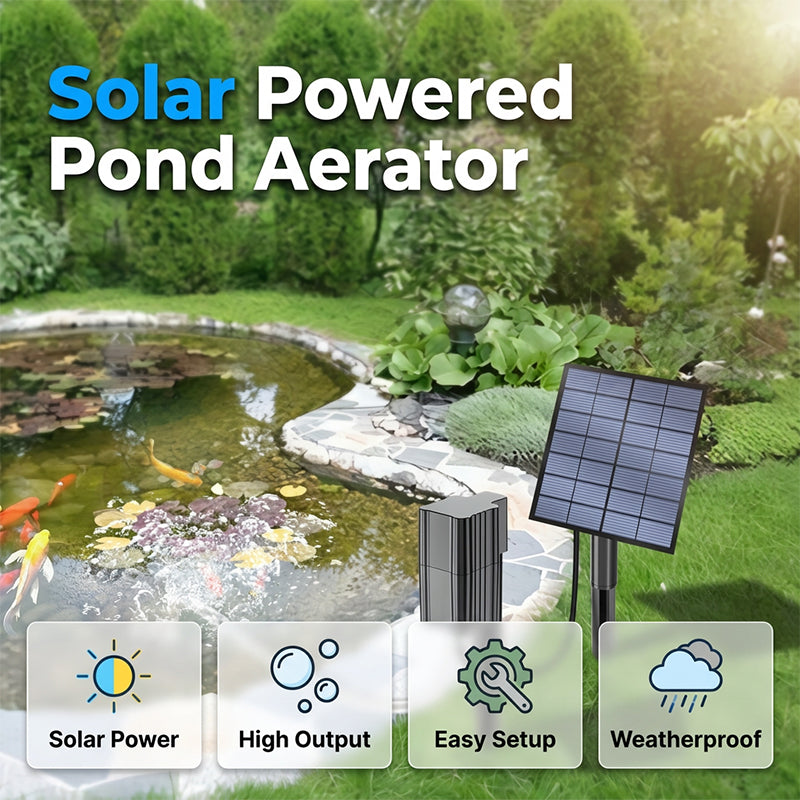 🔥 50 % RABATT 🐟 Solarbetriebener Teichbelüfter mit integrierter Luftpumpe ☀️ Versorgt das Wasser effizient mit Sauerstoff – ganz ohne Stromkosten 🌿